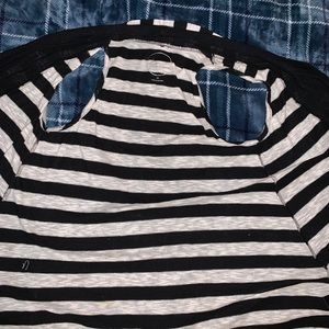 A black and grey striped camisole